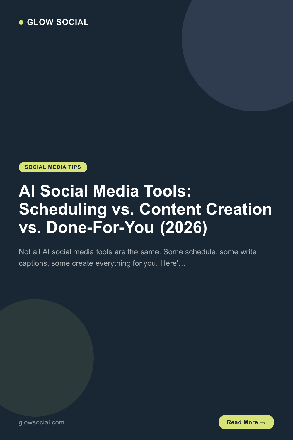 AI Social Media Tools: Scheduling vs. Content Creation vs. Done-For-You (2026)