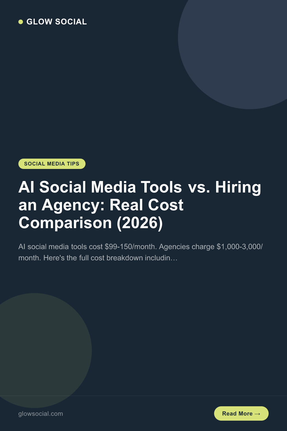 AI Social Media Tools vs. Hiring an Agency: Real Cost Comparison (2026)