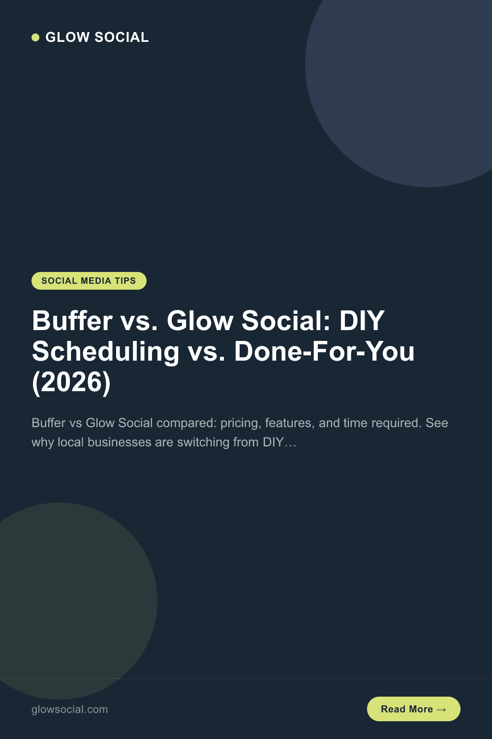 Buffer vs. Glow Social: DIY Scheduling vs. Done-For-You (2026)