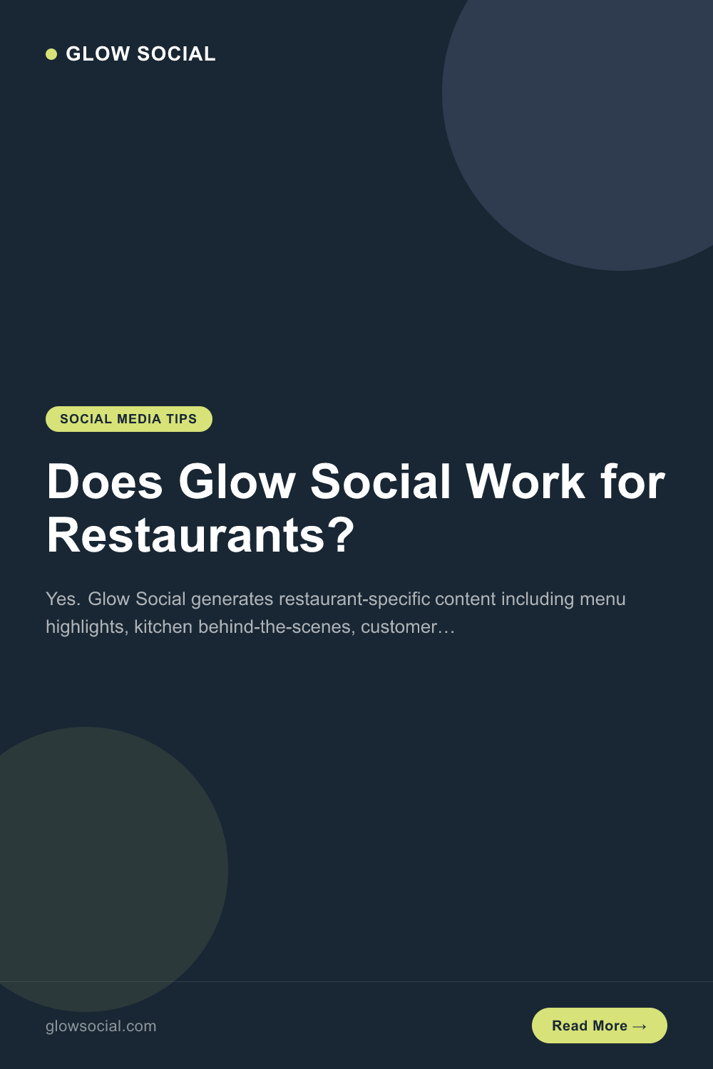 Does Glow Social Work for Restaurants?