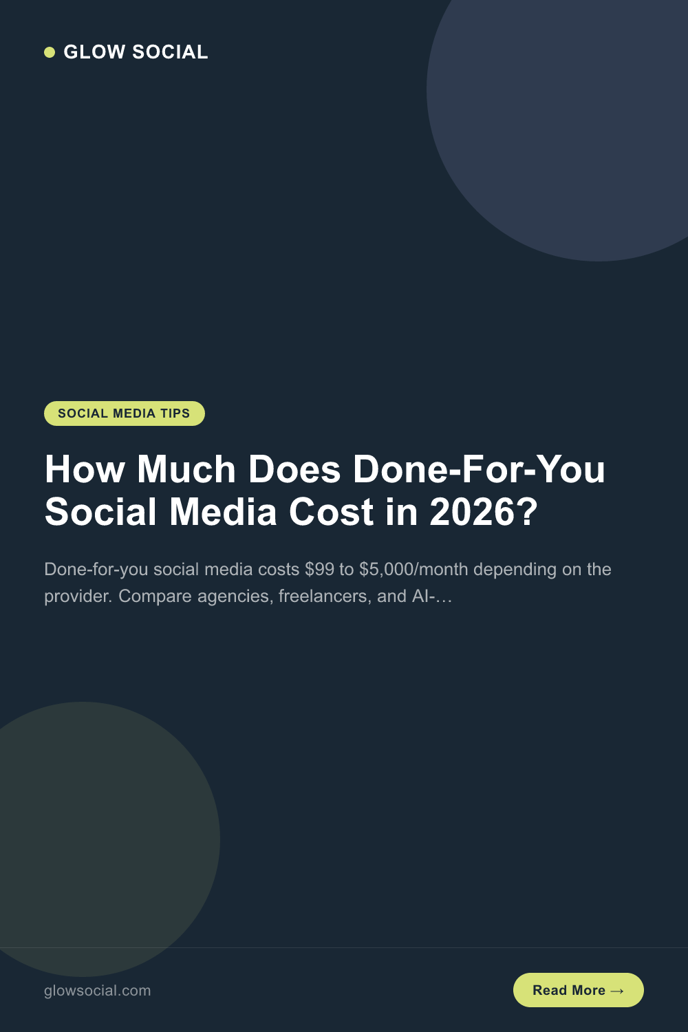 How Much Does Done-For-You Social Media Cost in 2026?