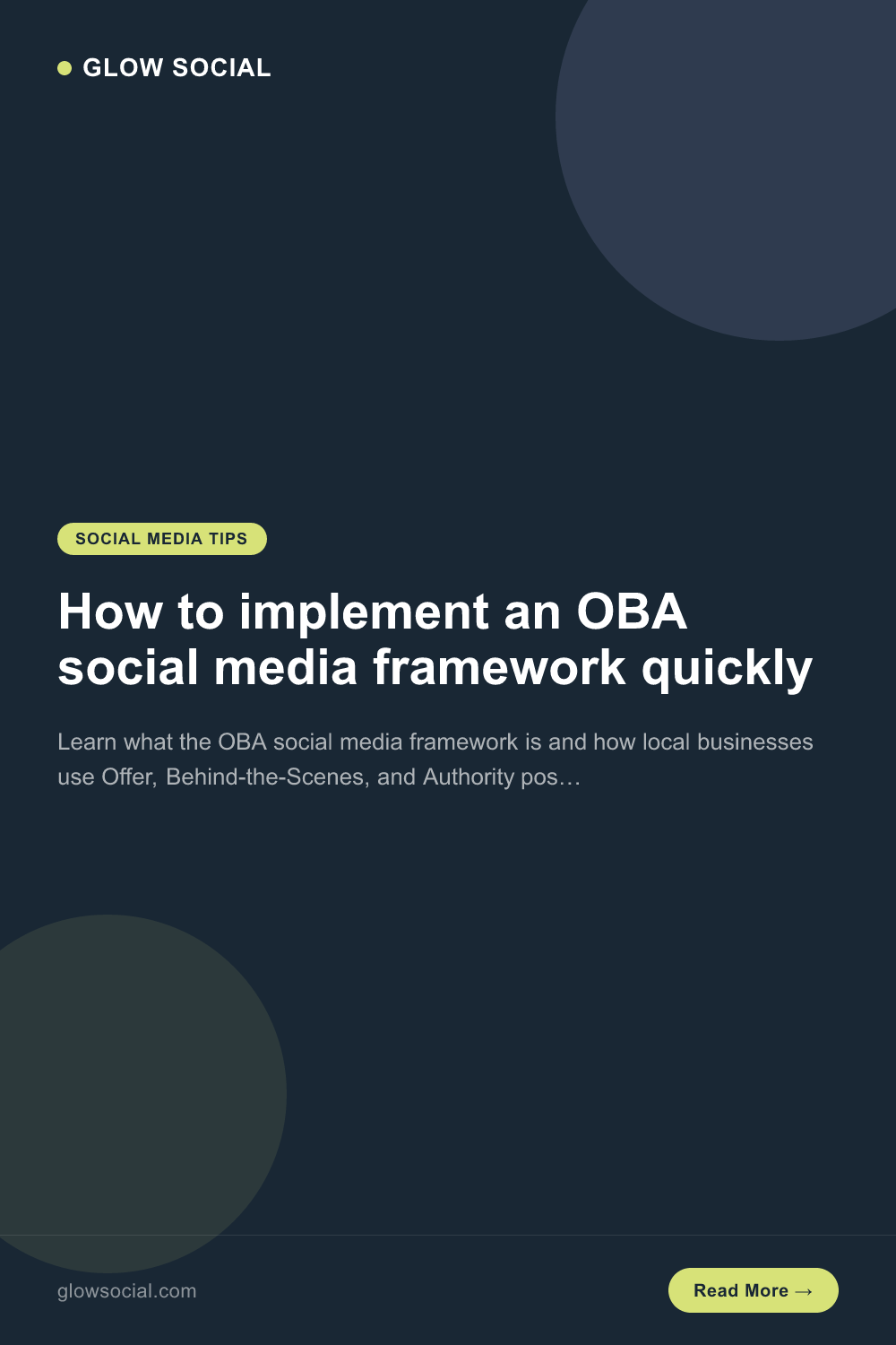 How to implement an OBA social media framework quickly