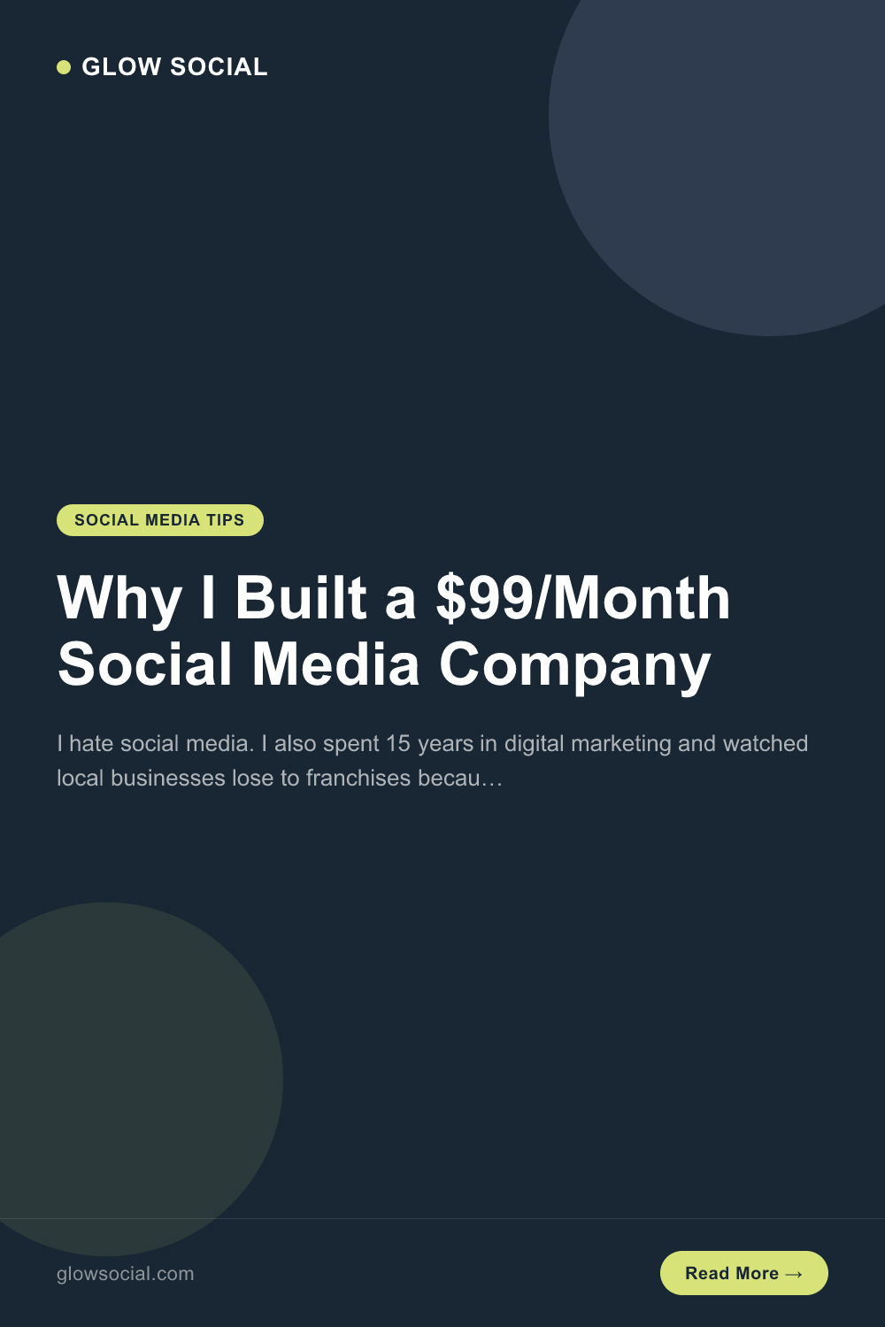 Why I Built a $99/Month Social Media Company